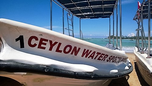Boat belongs to Unawatuna Diving Centre